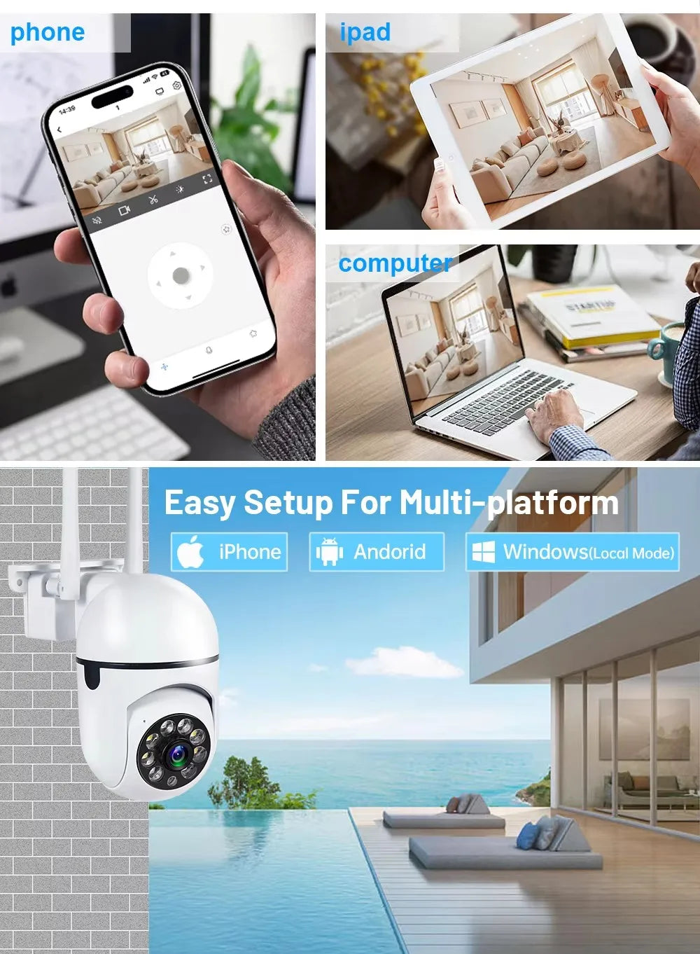 Wireless Security Surveillance PTZ Camera