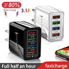 3A USB Charger 4 Port USB Quick Charge
