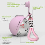 Dogs Drinking Bottle with Silicone Bowl