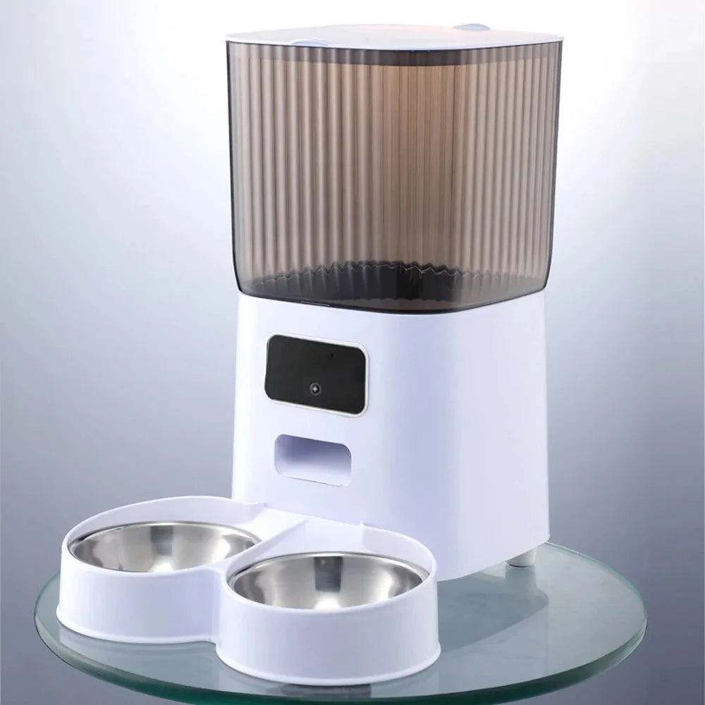 5L Double Bowls  Cat Feeder With Camera