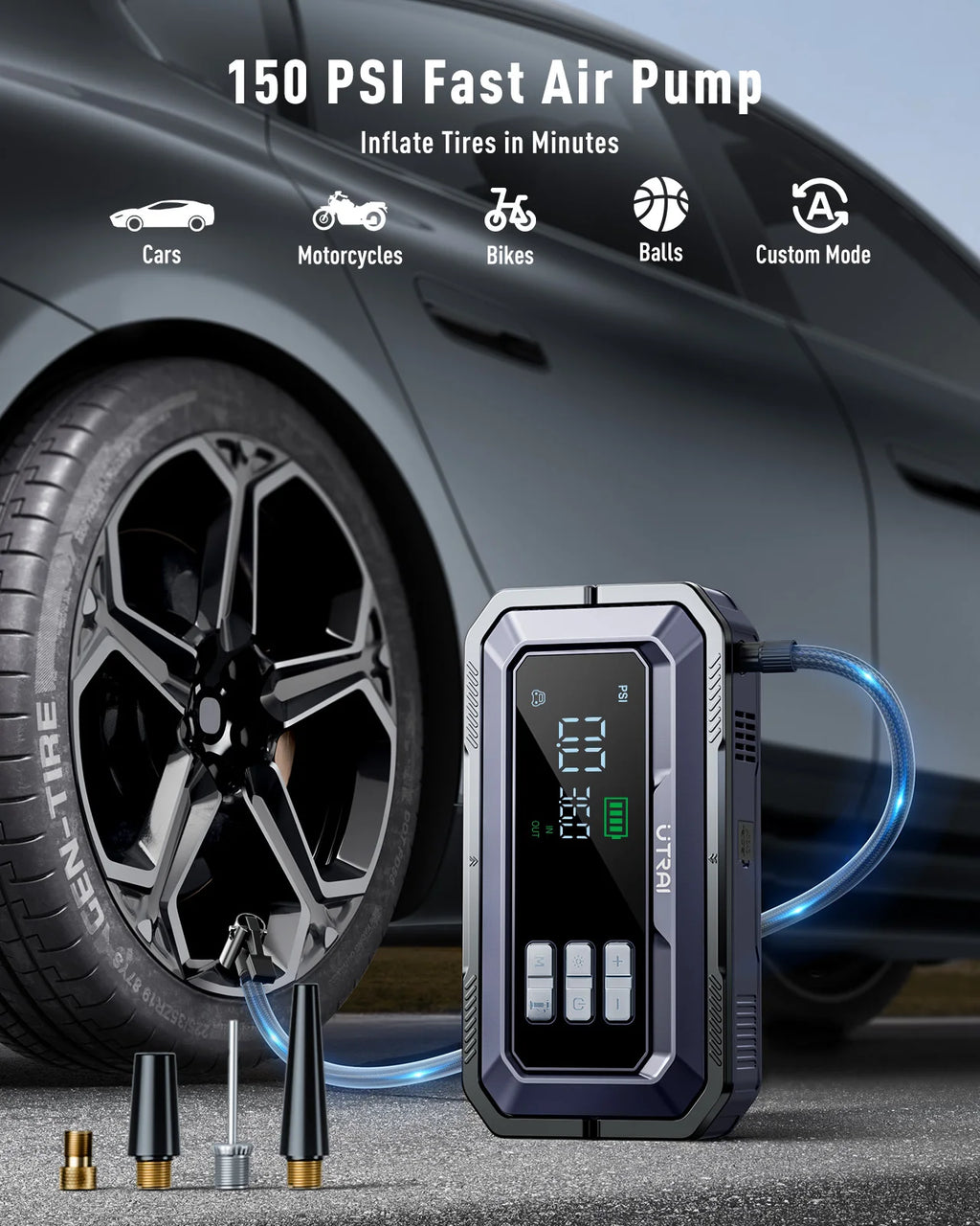 UTRAI All-in-One 7000A Car Jump Starter with Air Compressor