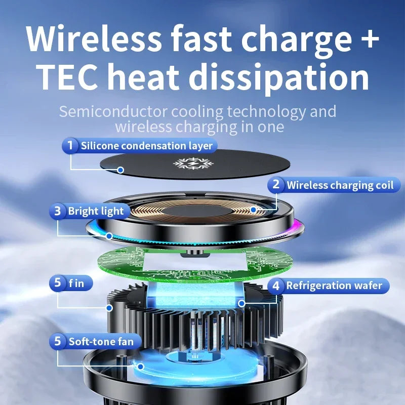 Cooling Magnetic Wireless Car Charger