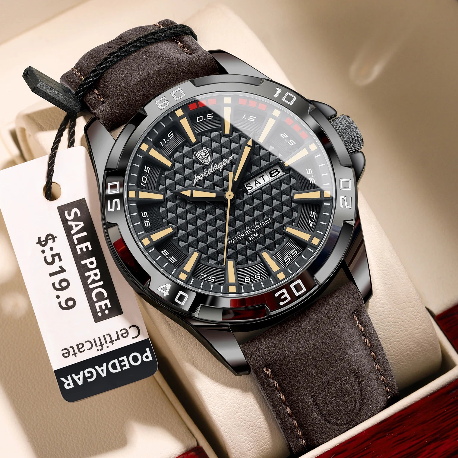 POEDAGAR Man Wristwatch