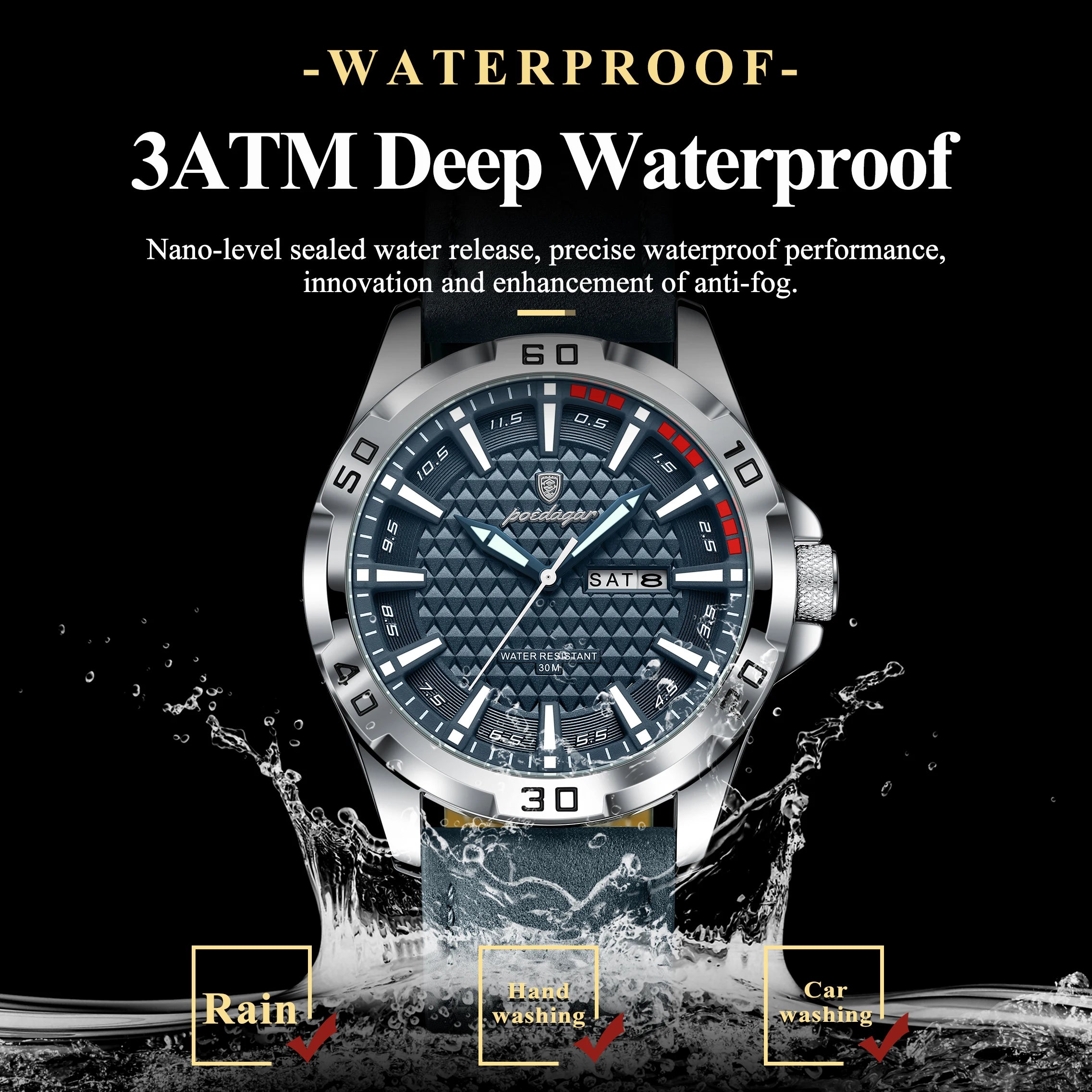 POEDAGAR Man Wristwatch
