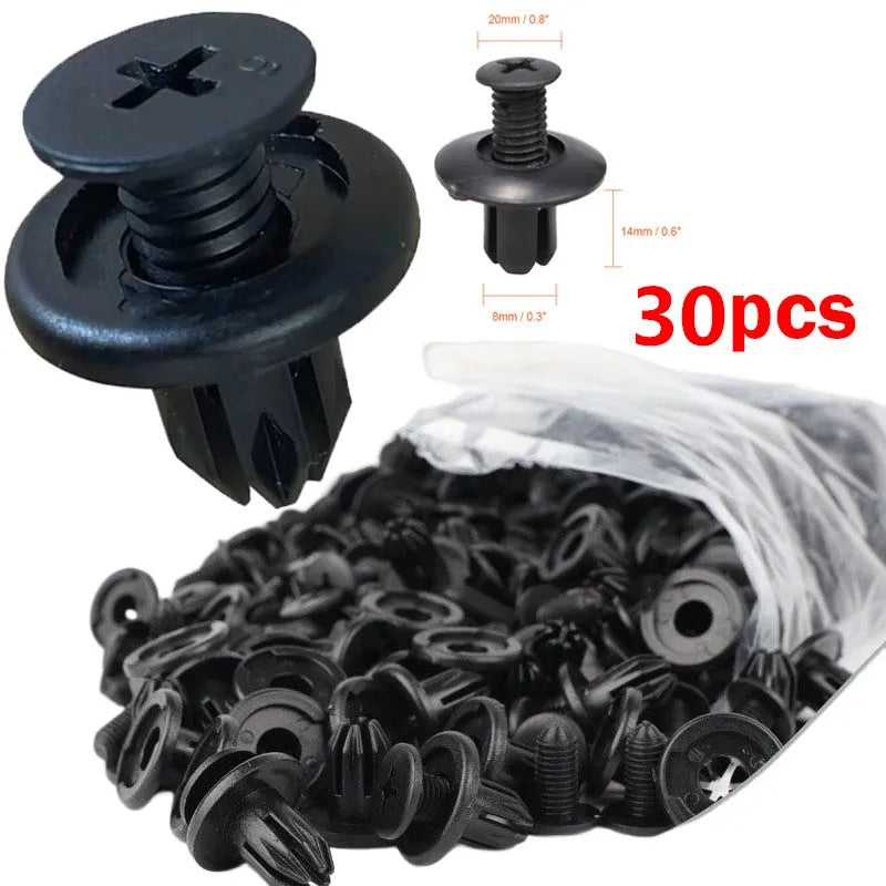 5/100pcs 8mm Plastic Rivets Fasteners Screw