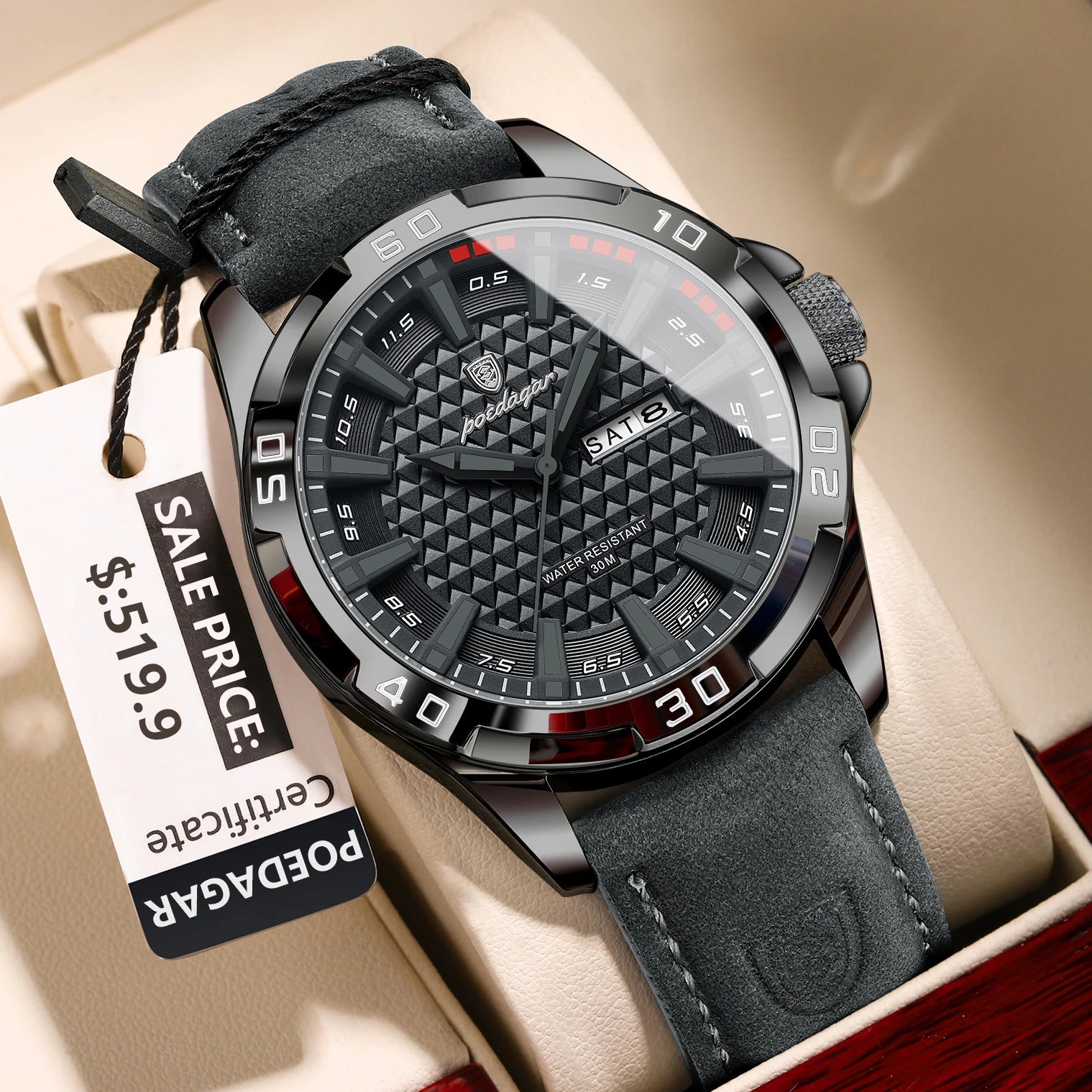 POEDAGAR Man Wristwatch