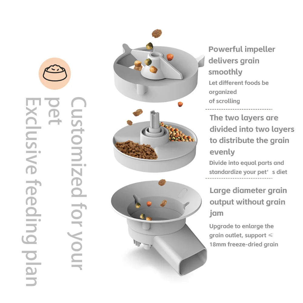 5L Double Bowls  Cat Feeder With Camera