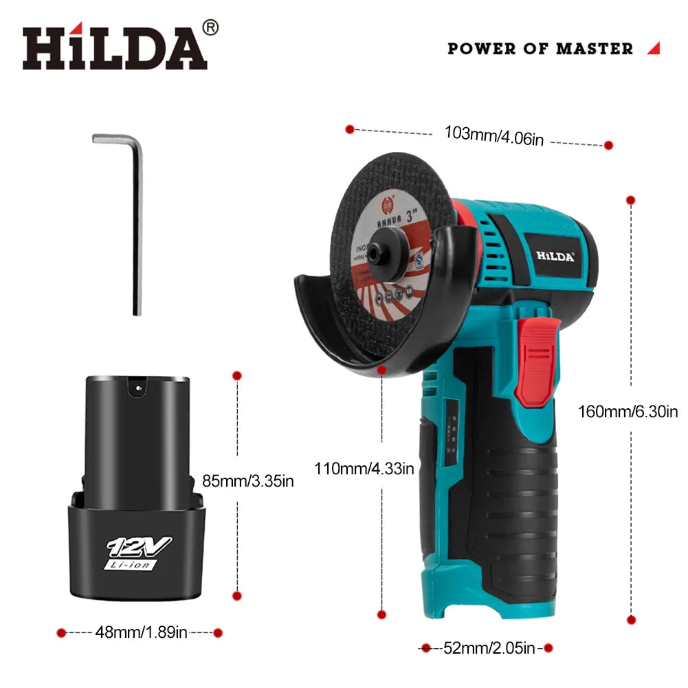 12V Brushed Angle Grinder