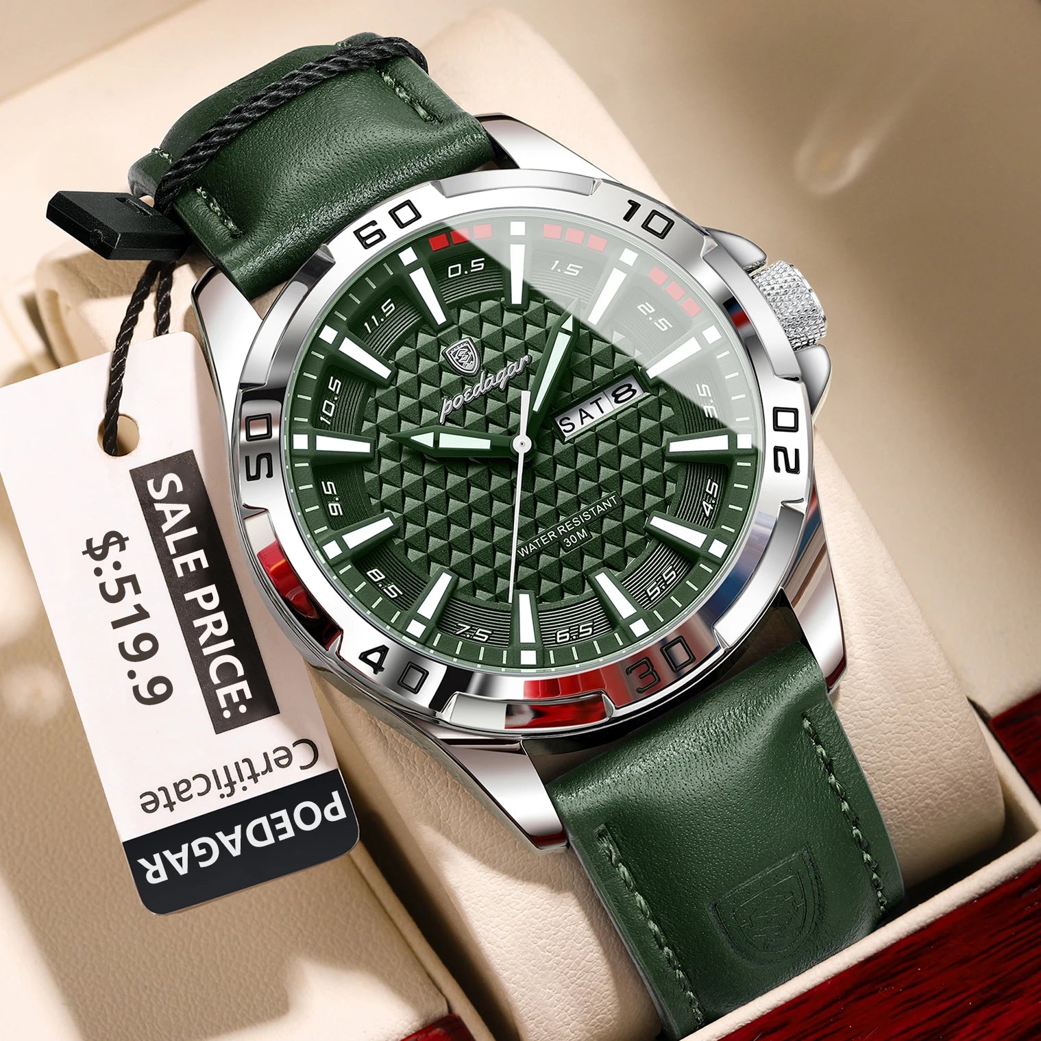 POEDAGAR Man Wristwatch