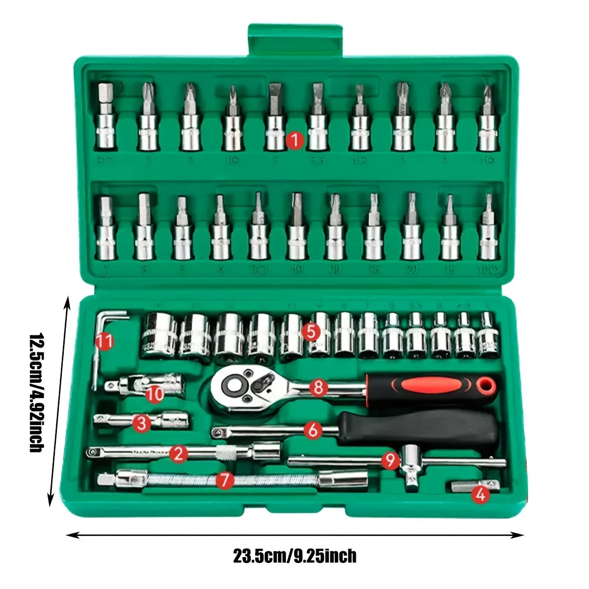 46pc Drive Socket Set Wrench