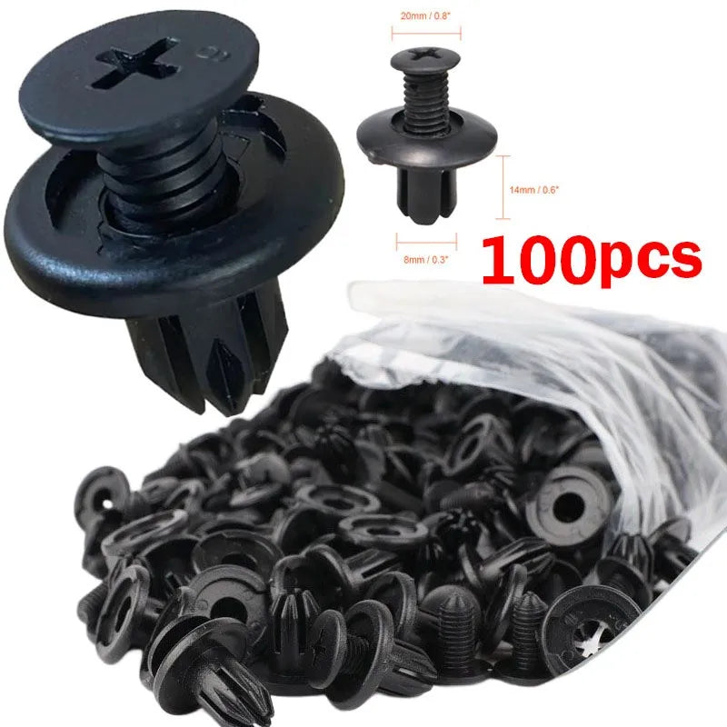 5/100pcs 8mm Plastic Rivets Fasteners Screw
