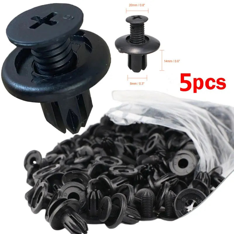 5/100pcs 8mm Plastic Rivets Fasteners Screw