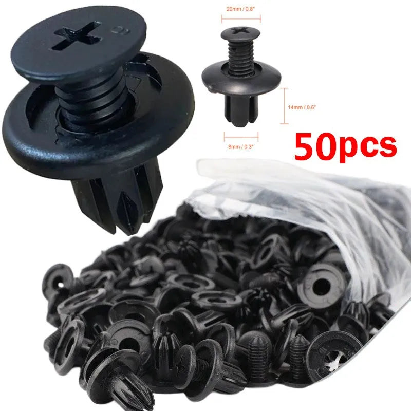 5/100pcs 8mm Plastic Rivets Fasteners Screw