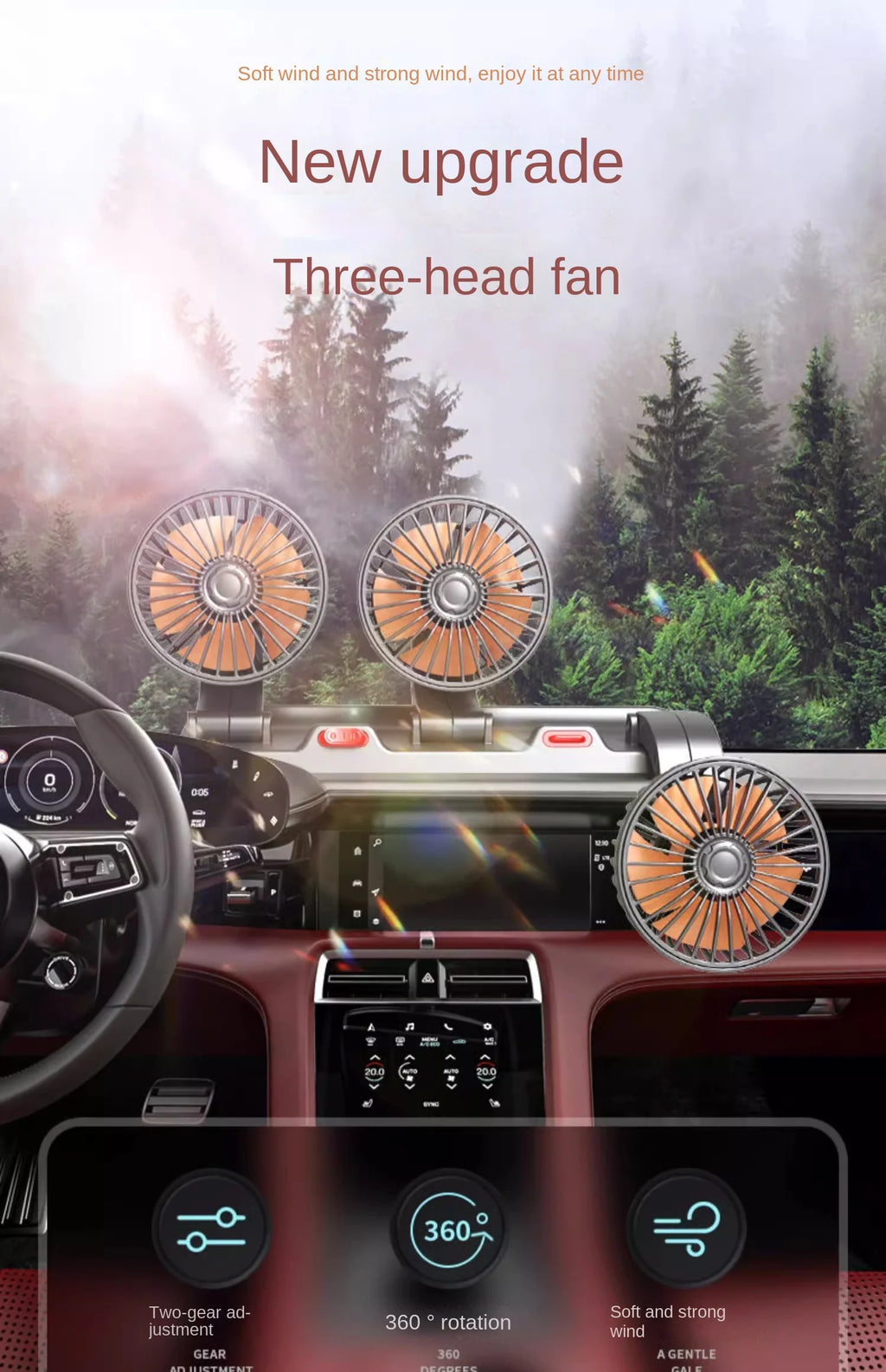 Car Fan 360° Adjustable