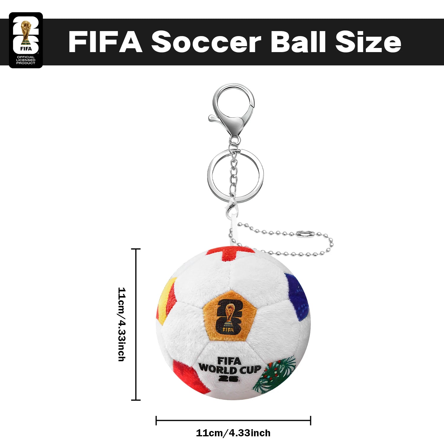 2026 FIFA World Cup Soccer Ball Plush Keychain