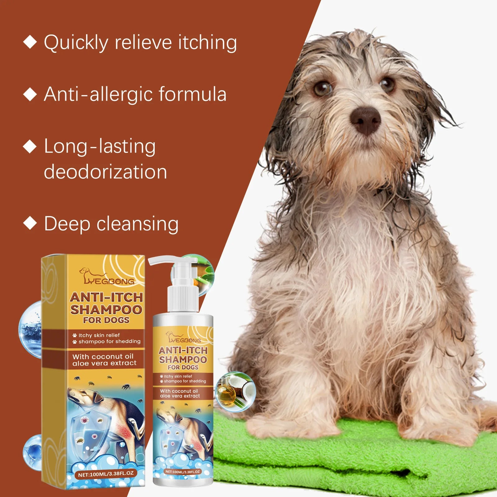 Dog Shampoo Conditioner Moisturizing for Sensitive Skin