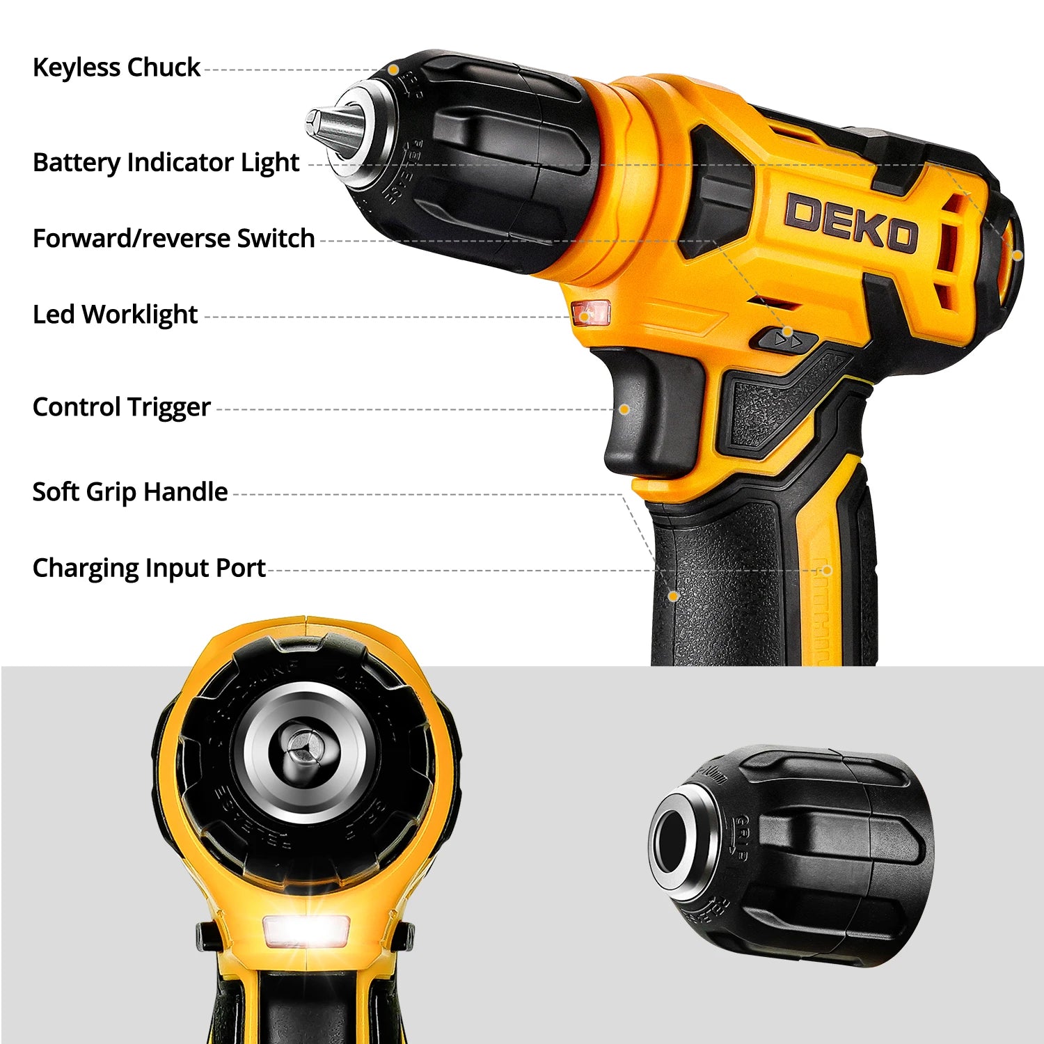DEKO 126Pcs Power Tool Combo Kits