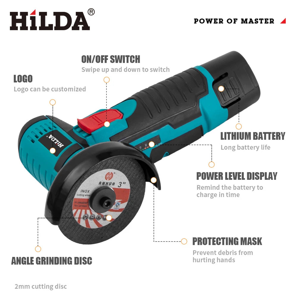 12V Brushed Angle Grinder