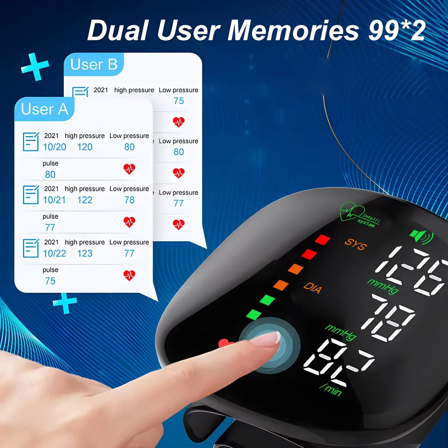 Rechargeable Wrist Blood Pressure Monitor