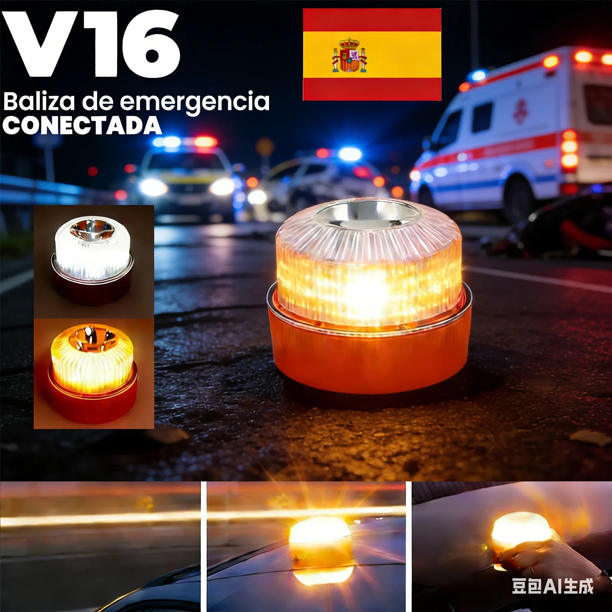 Spain V16 Warning Light Emergency