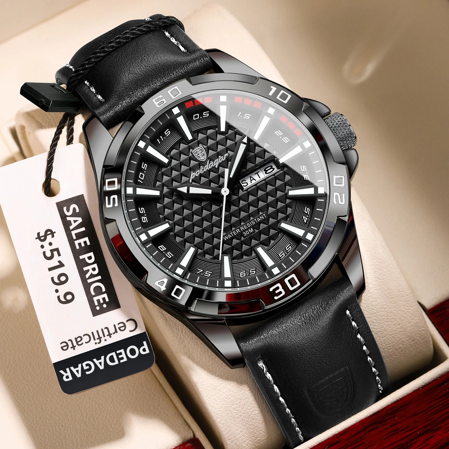 POEDAGAR Man Wristwatch