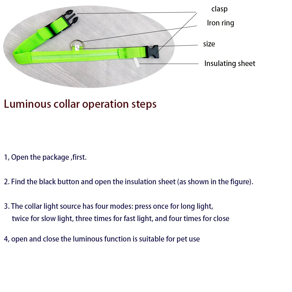 LED Night Safety Flashing Glow Collar