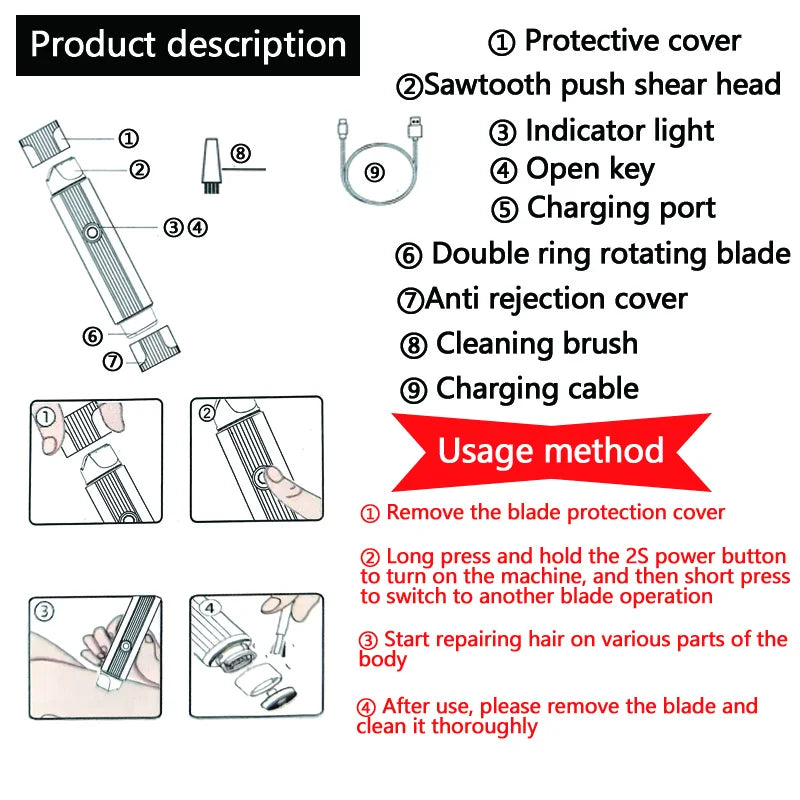 2in1 Electric Razor for Women