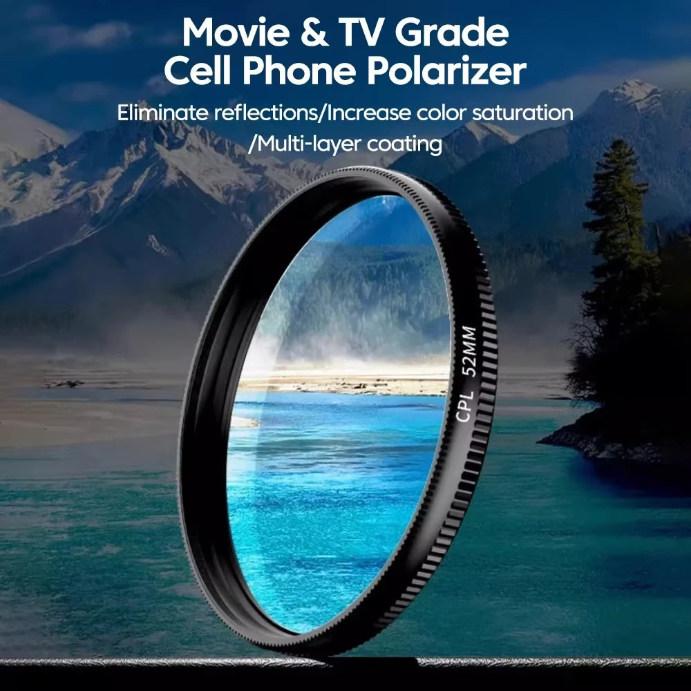 52mm Clip-On Cpl Lens Filter