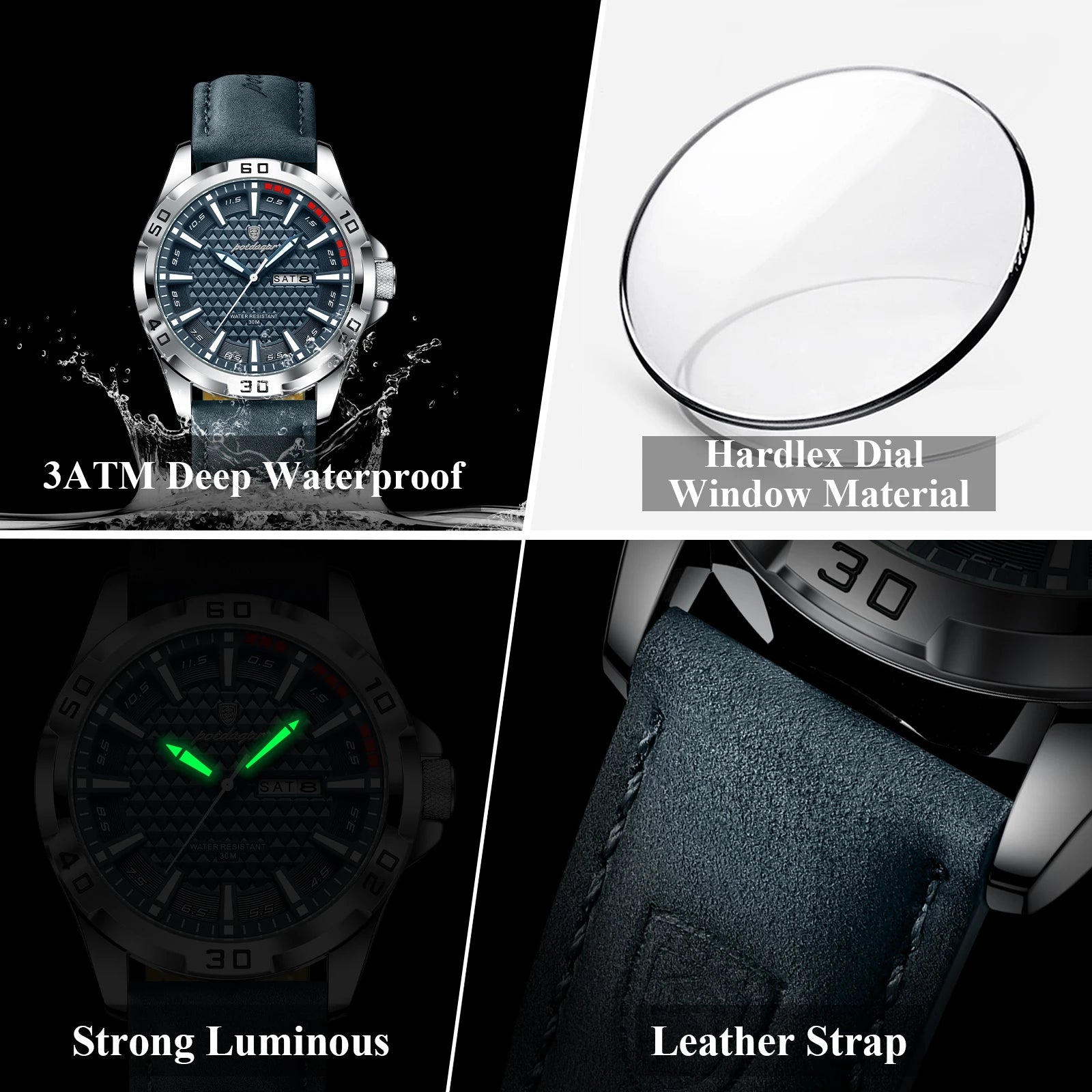 POEDAGAR Man Wristwatch