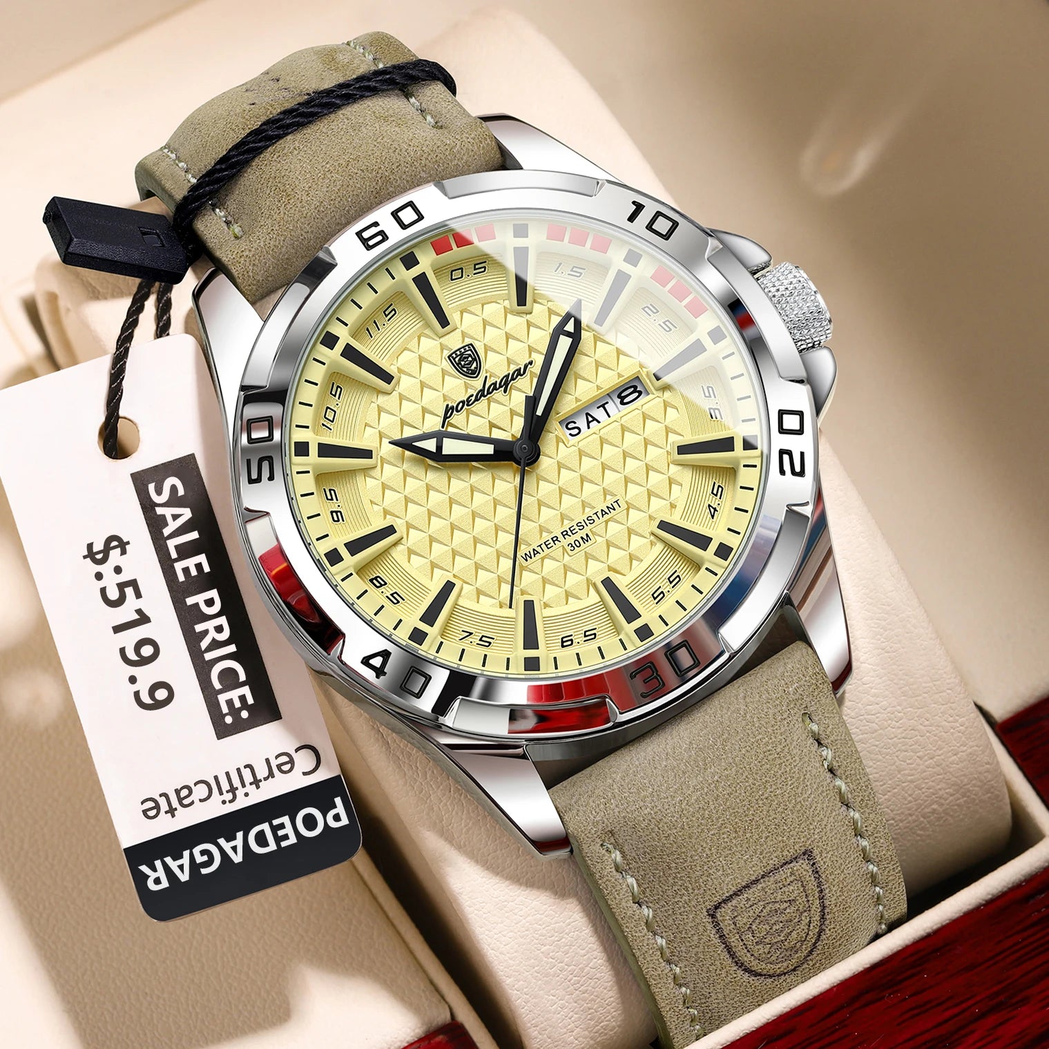 POEDAGAR Man Wristwatch