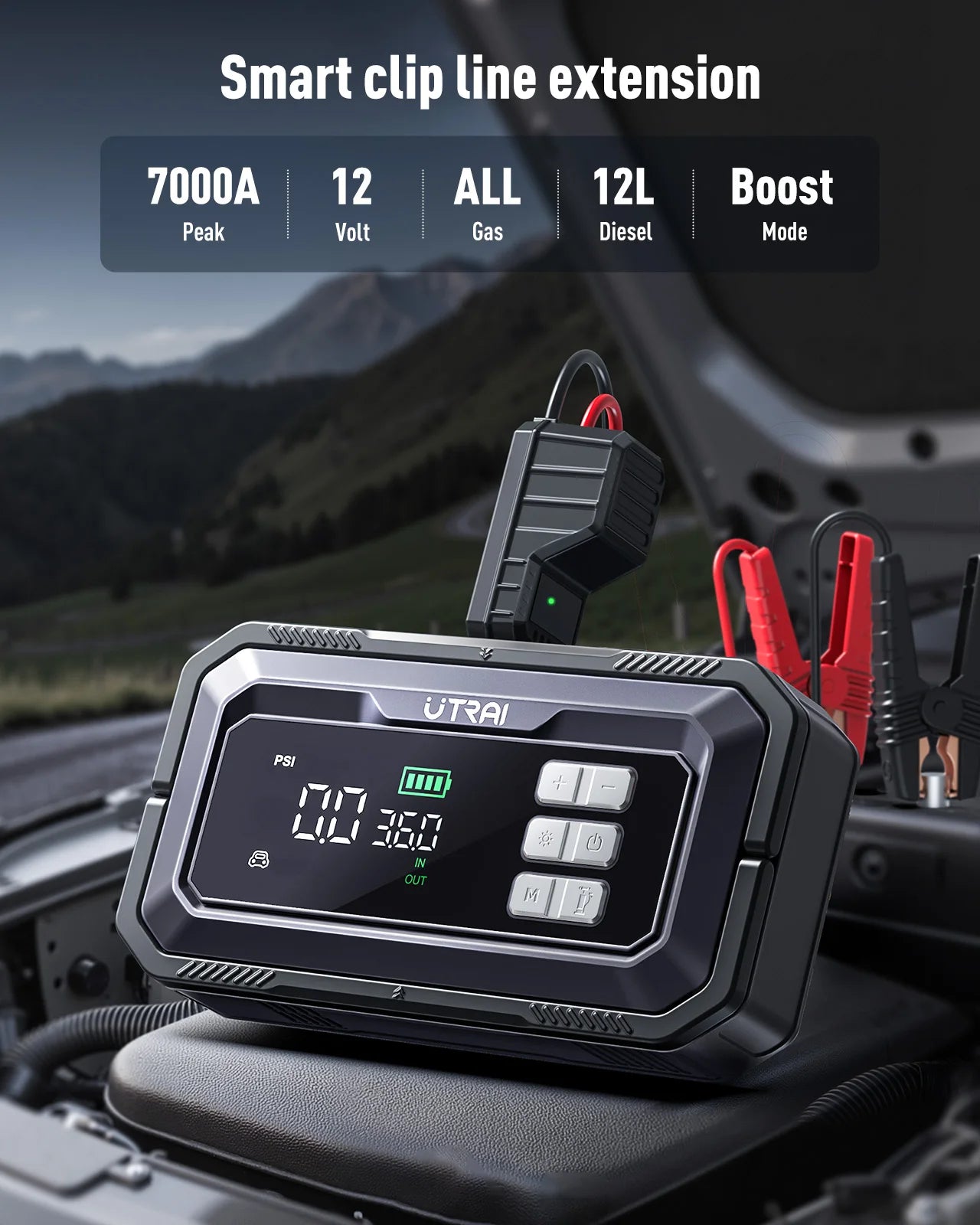 UTRAI All-in-One 7000A Car Jump Starter with Air Compressor
