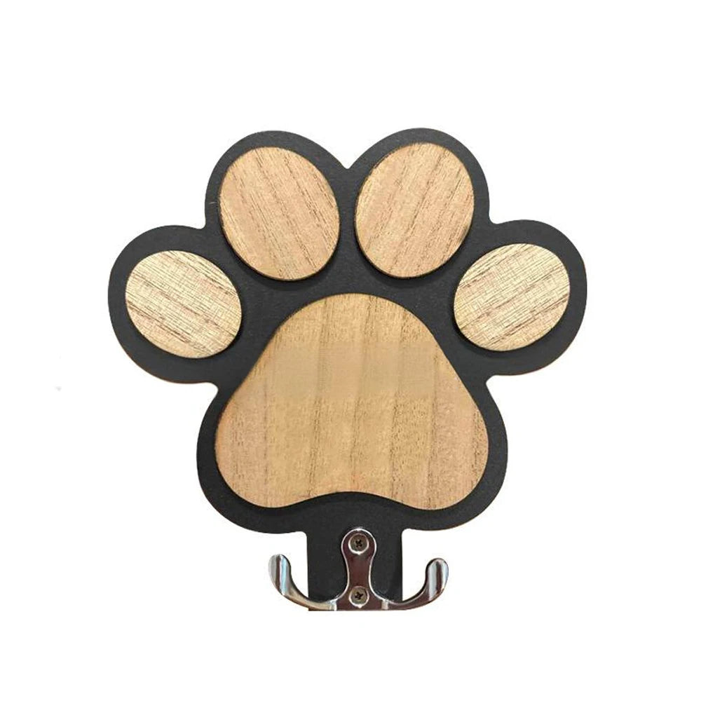 Paw Print Wooden Dog Leash Hanger