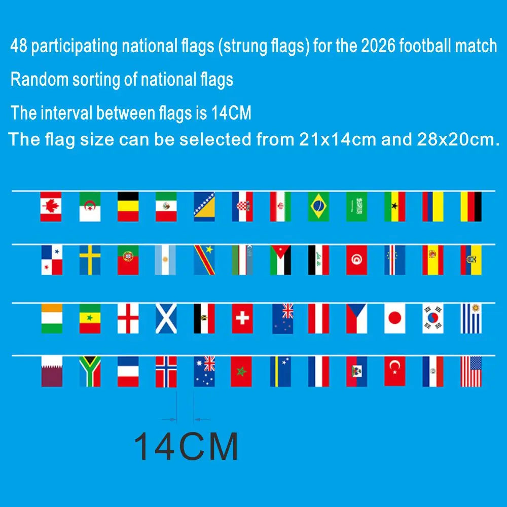 2026 Football Cup Flag 14x21cm