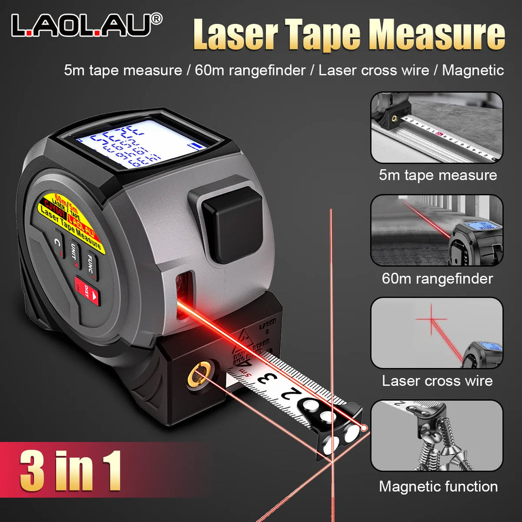 3-In-1 Laser Tape Measure
