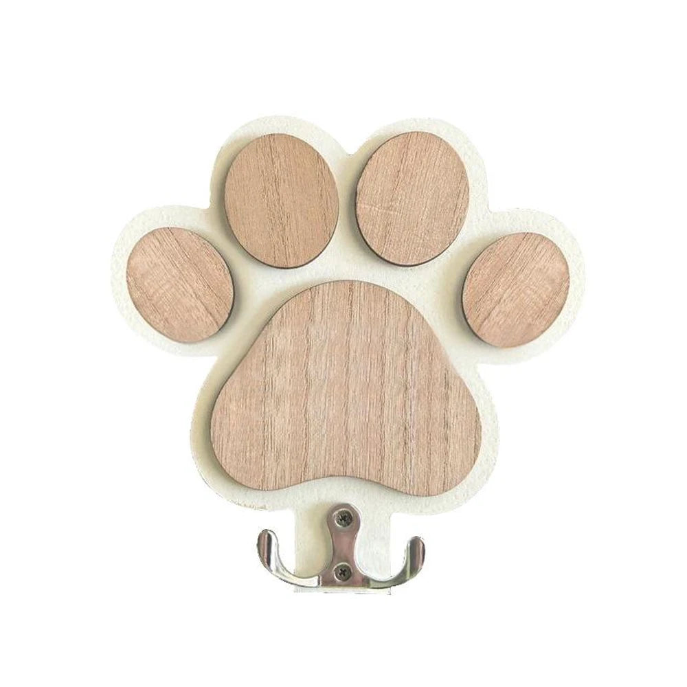 Paw Print Wooden Dog Leash Hanger